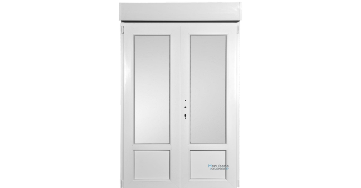 Porte fenêtre PVC 2 vantaux Ht.215 x Lg.120cm + Volet électrique